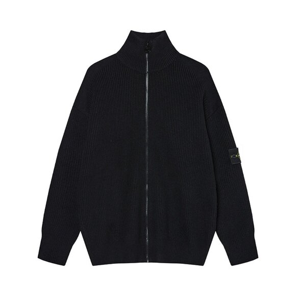 Stone Island Black Full-Zip Sweater - Picture 1 of 2
